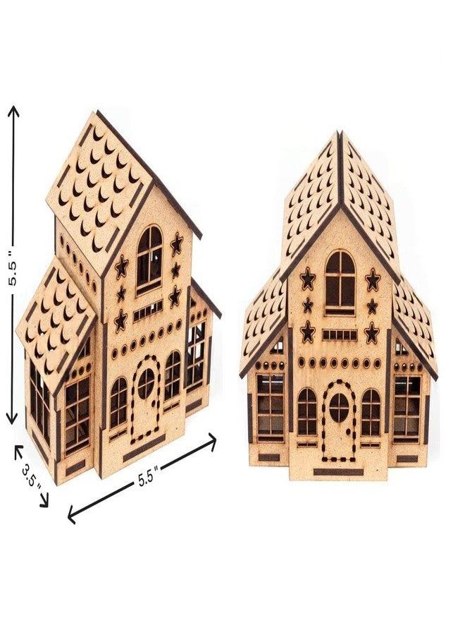 Raystar™ DIY Decorative Wooden Doll House Models, Miniature Cottage House Set (Set of 5 House) - Image 3